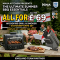 COMPLETE SUMMER BBQ KIT: WOODFIRE GRILL + STAYSHARP 14-PIECE KNIFE BLOCK